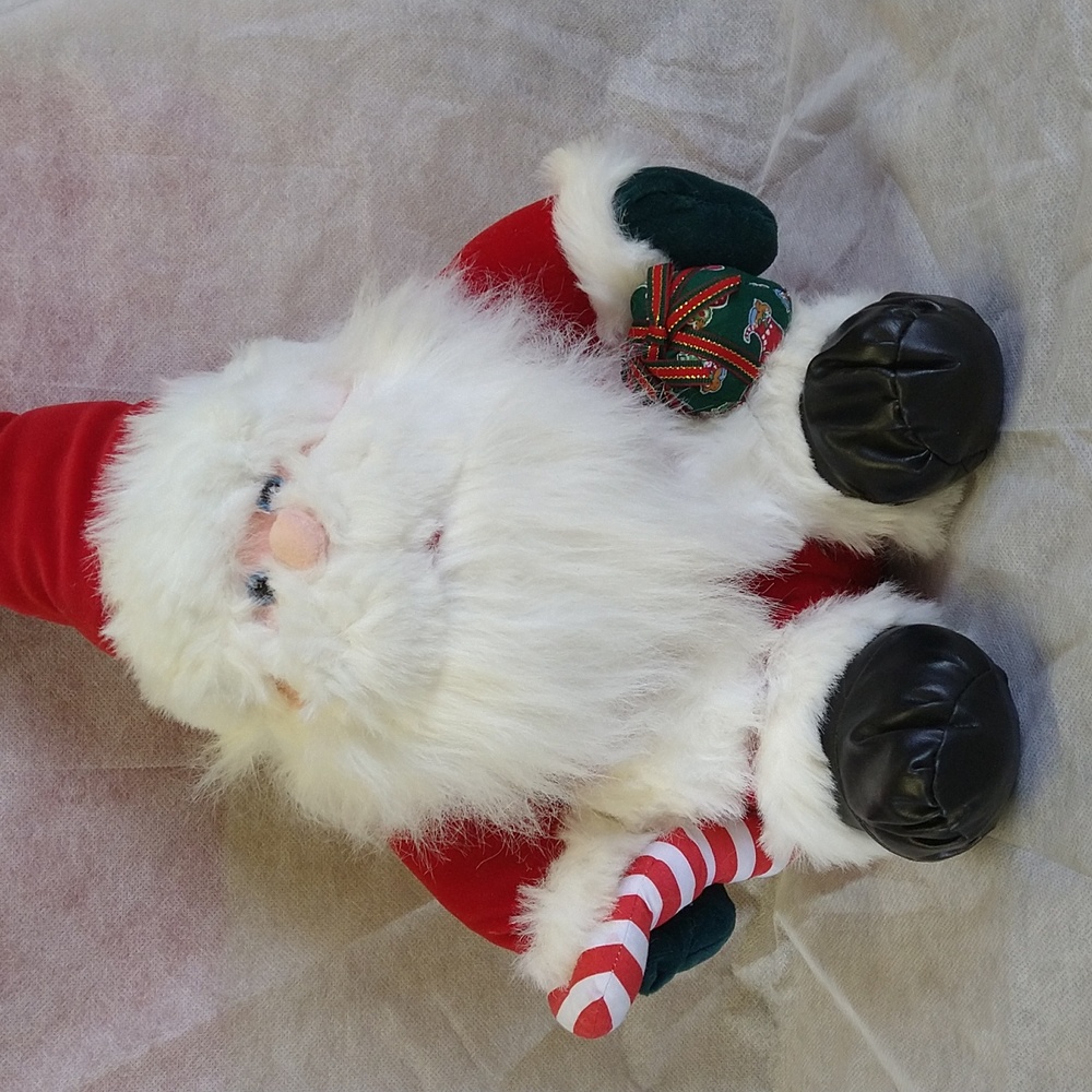 vintage 14" Santa with gift box and candy cane Brand new